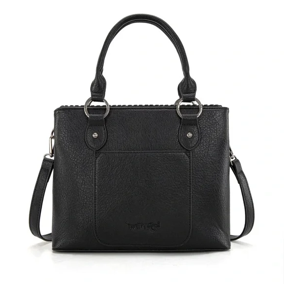 Elegant Black and Tan Women's Satchel - Picture 2 of 8